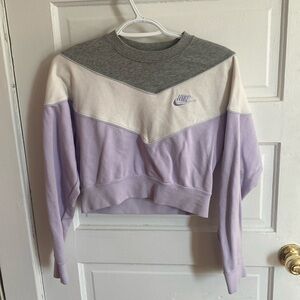 Nike Heritage Color-Block Cropped Fleece Sweatshirt